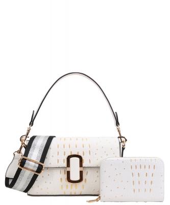 2in1 Croc Shoulder & Crossbody Bag with Wallet TE-1131A