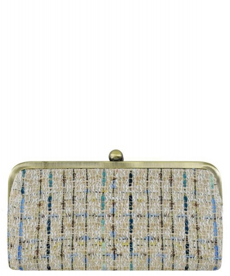 Tweed Kiss Lock Clutch Wallet TW208