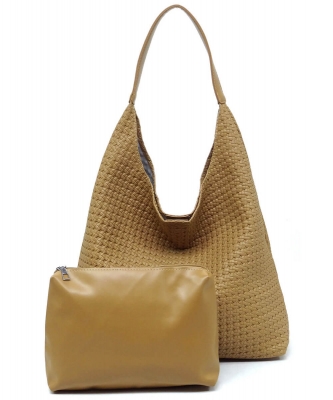Fashion Woven 2in1 Shoulder Bag Hobo U2549