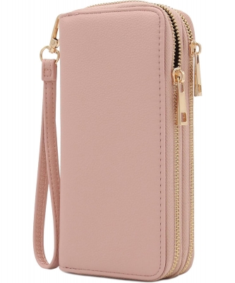 Fashion Double Zip Around Wallet Wristlet WU0012