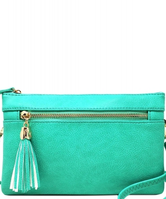 Multi Compartment Wristlet Clutch Wallet Crossbody Bag WU021