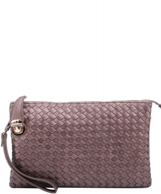 Fashion Woven Clutch Crossbody Bag WU042 SILVER