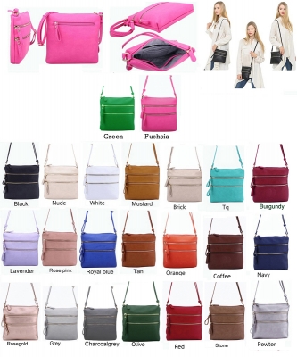 Multi Zip Pocket Crossbody Bag WU085/