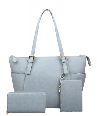 Fashion Faux Handbag with Matching Wallet Set WU1009W