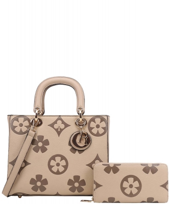 Monogram 2-in-1 Satchel Bag with Wallet YB-9143W