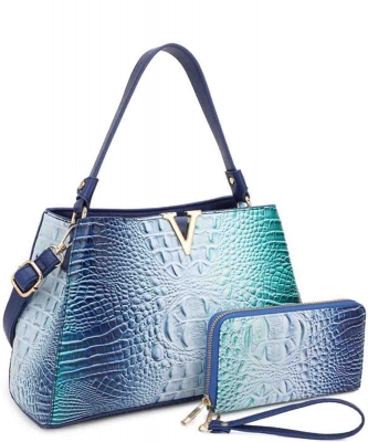 2in1 Tie-dye Croc V-emblem Shoulder Bag W/ Wallet ZZW-31265