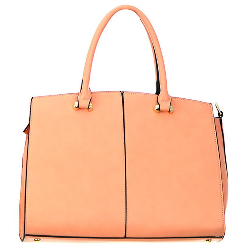 Faux Leather Shoulder Hand Bag MY6194 37825 Peach