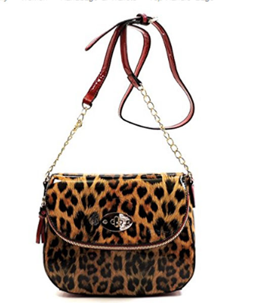 Leopard Glossy Animal Printed Satchel Crossbody Bag L045B: Wholesale ...