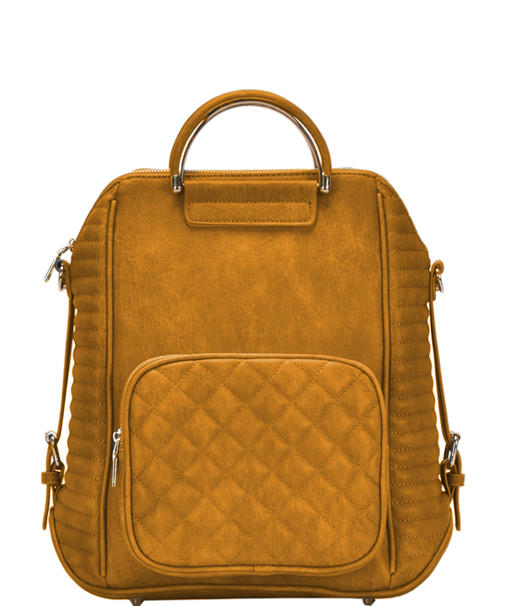 Stylish Quilted Modern Convertible Backpack BGT40710 BLACK