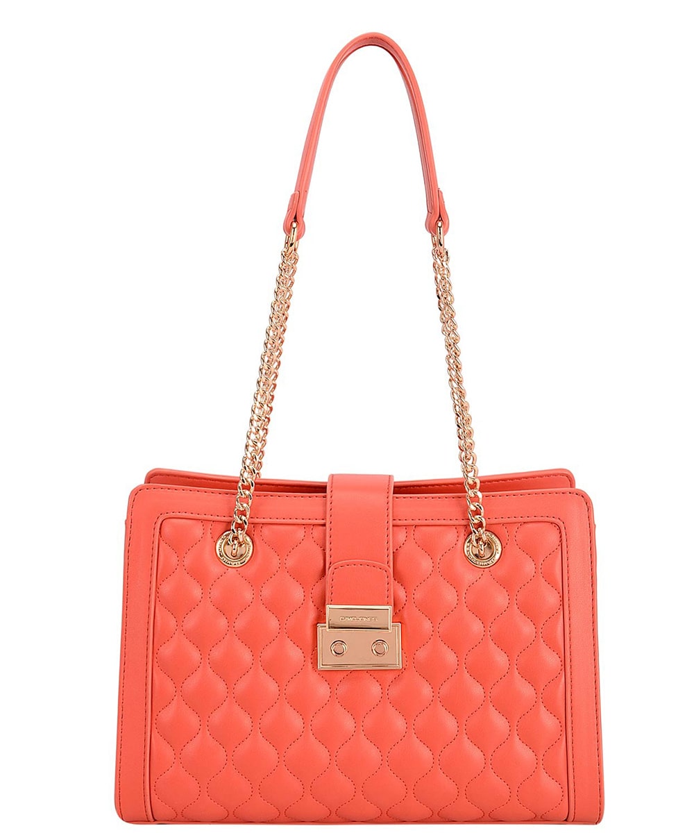 David Jones Woven Handle PU Leather Handbag