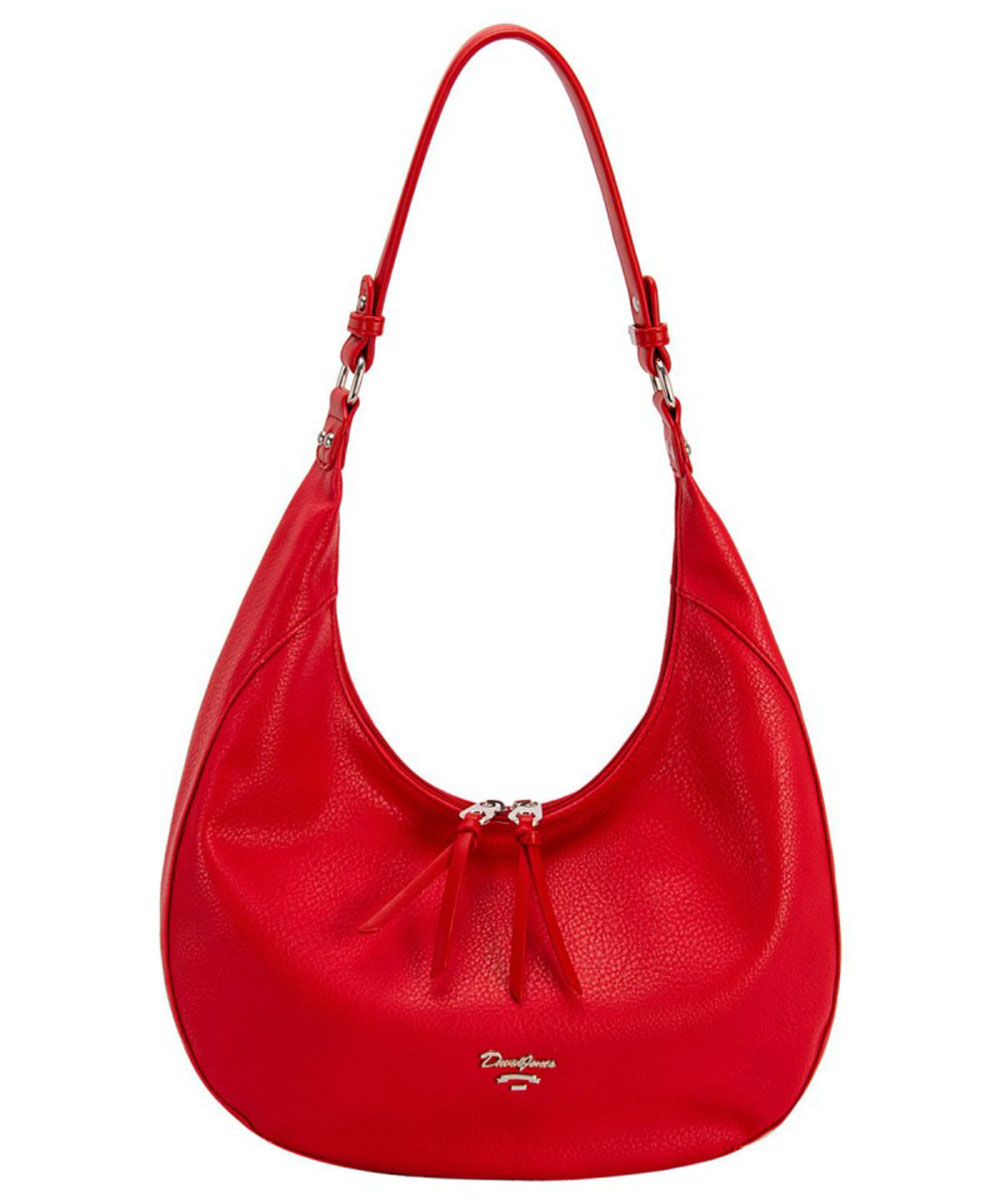 David Jones USA Small Handbag with Embossed Pattern Handles in 4 Colors for Women