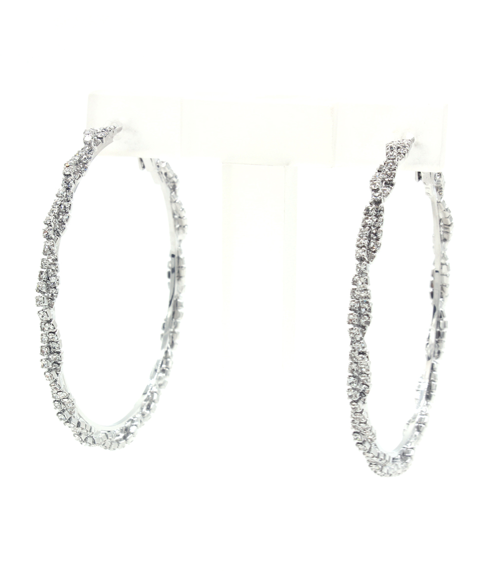 Rhinestone Hoop Earrings EH300015