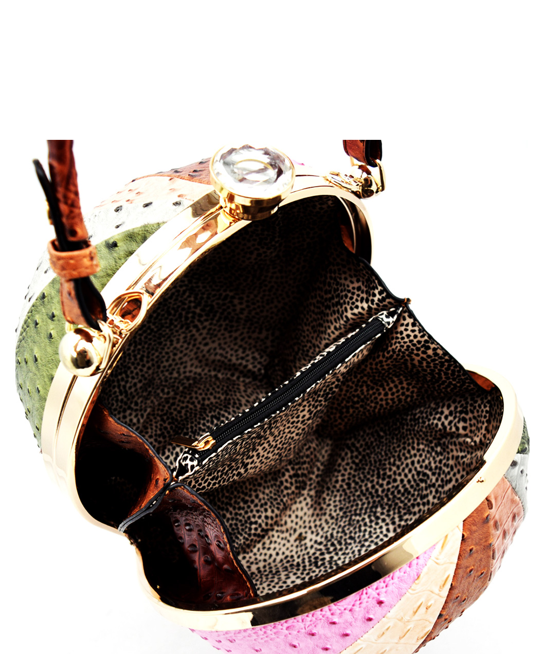 Fashion Faux Leather Ostrich Handbag Ball Shaped: Wholesale