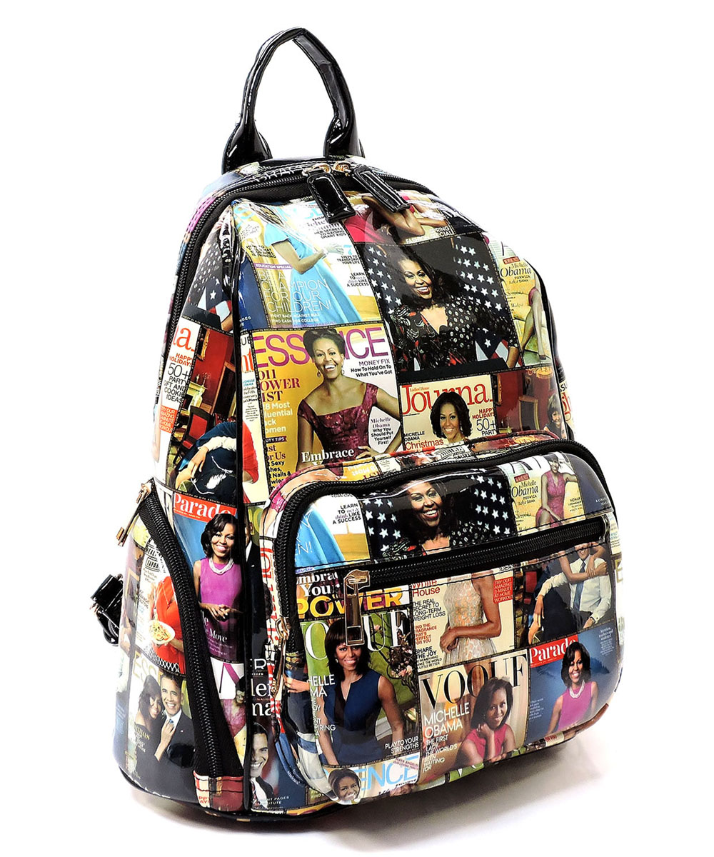 Package of 4 Pieces Magazine Cover Collage Backpack OA2697