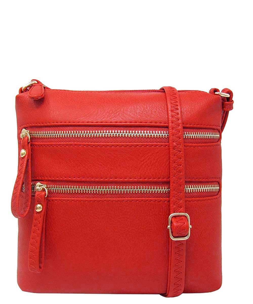 Double Zip Fashion Crossbody Bag WU085