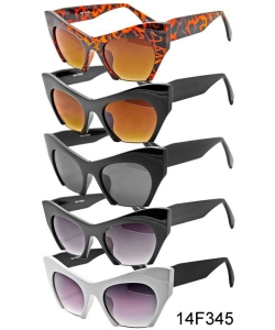 1 Dozen Pack Designer Inspired Cat Eye Fashion Sunglasses 14F345