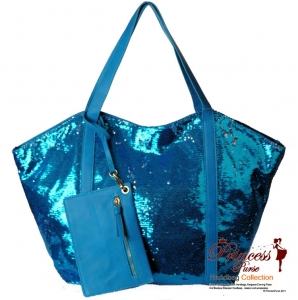 Shiny Sequence HandBag w/ Matching Zipper Pouch