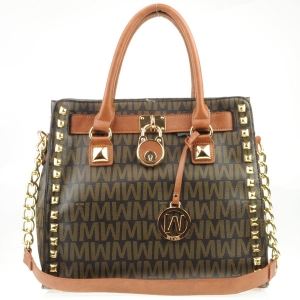 NX Logo Print Tote Bag X27 30371 BROWN