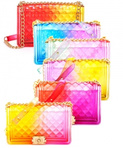 Package of 8 Pieces Fashion Handbag Jelly Crossbody Bag 7060