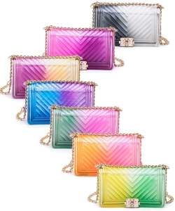 Package of 6 Pieces Chevron Embossed Iconic Jelly Bag 7079