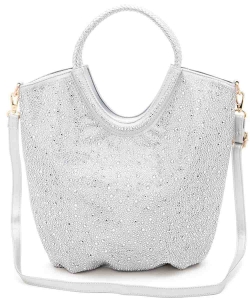 Rhinestone Top Handle Convertible Fashion Tote 905-1