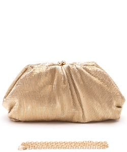 Pleated Metallic Soft Clutch Bag 9483