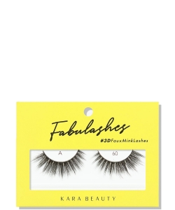 Kara Beauty 12 Pieces in a Pack Fabulashes 3D Faux Mink Lashes A60