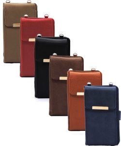 Pack of 6 Pieces Bifold Wallet Crossbody Cell Phone Bag AD073