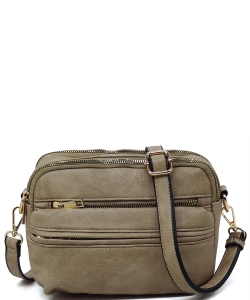 Fashion Multi Pocket Crossbody Bag AD2700 STONE
