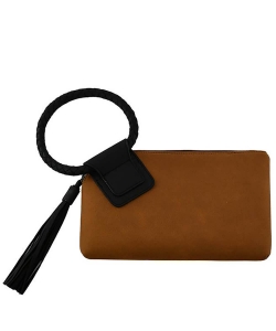 Suede Cuff Handle Tassel Wristlet Clutch BP204SU