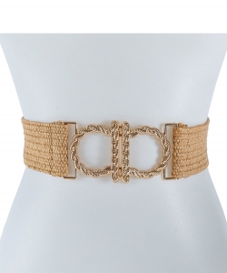 Stretchable Belt With Gold Clip On Buckle BT320071 TAN