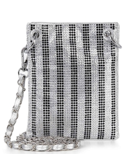 Striped Rhinestone Petite Crossbody Sling BXX-1141