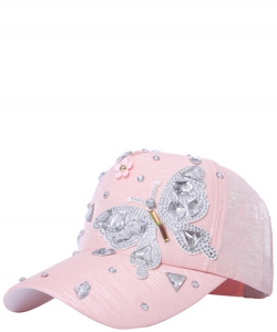 Pink Butterfly Studded Cap CAP00535PP