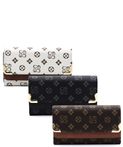 Package of 6 Pieces Monogram Trifold Cellphone Wallet CS016