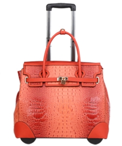 Fashion Faux Croc Rolling Luggage CY-8916