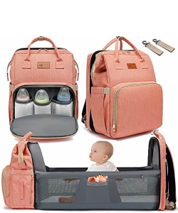 Baby Diaper Bag Backpack with Changing Station DB103 CORAL PINK