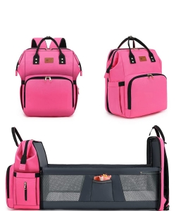 Baby Diaper Bag Backpack with Changing Station DB103 FUCHSIA