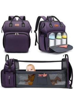 Baby Diaper Bag Backpack with Changing Station DB103 PURPLE
