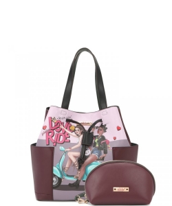 Nikky by Nicole Lee 2PC Set Satchel Bag NK12104LCT