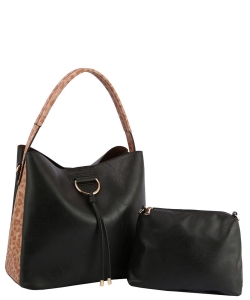River Island slouch bag with ring detail in black