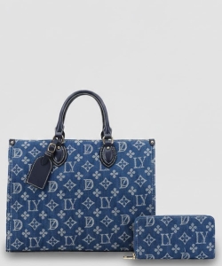 2in1 Design Pattern Print Tote Bag Wallet Set DZ-1220W