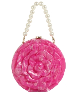 Acrylic Rose Flower Clutch Evening Bag EWB186