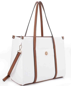 Hardware Emblem Two Tone Structured Tote FC20579