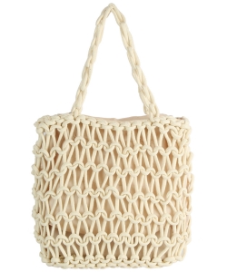 Crocheted Woven Macrame Shoulder Tote GMS0003