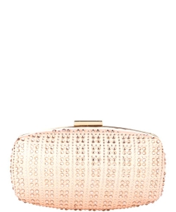 Fashion Stud Design Metal Clutch Bag HBG-104393 ROSE GOLD