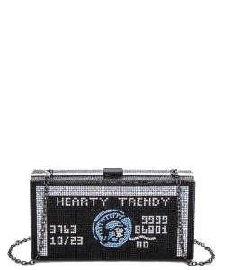 Hearty Trendy Fashion Express Black Card Box Clutch Handbag HD5030