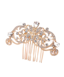 Rhinestone Hair Comb HM320002GDCL