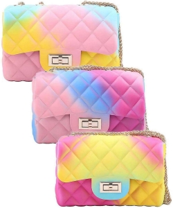 Pack of 6 Pieces Designer Cute Tender Rainbow Jelly Crossbody Bag JP120R