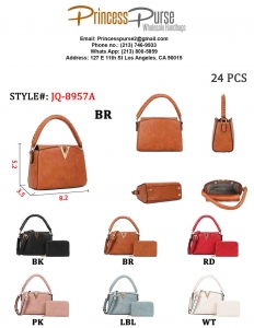 2in1 Faux Leather Classic Satchel with Wallet JQ-8957A
