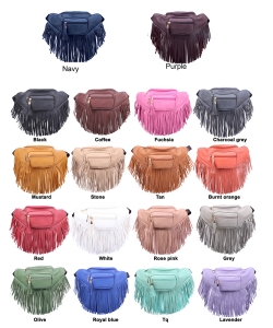 Fringe Fanny Pack with Multiple Zipper Pockets KL088